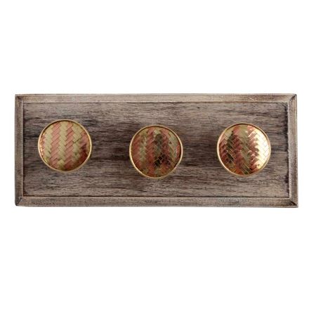 Golden Round Metal and Wooden Hooks